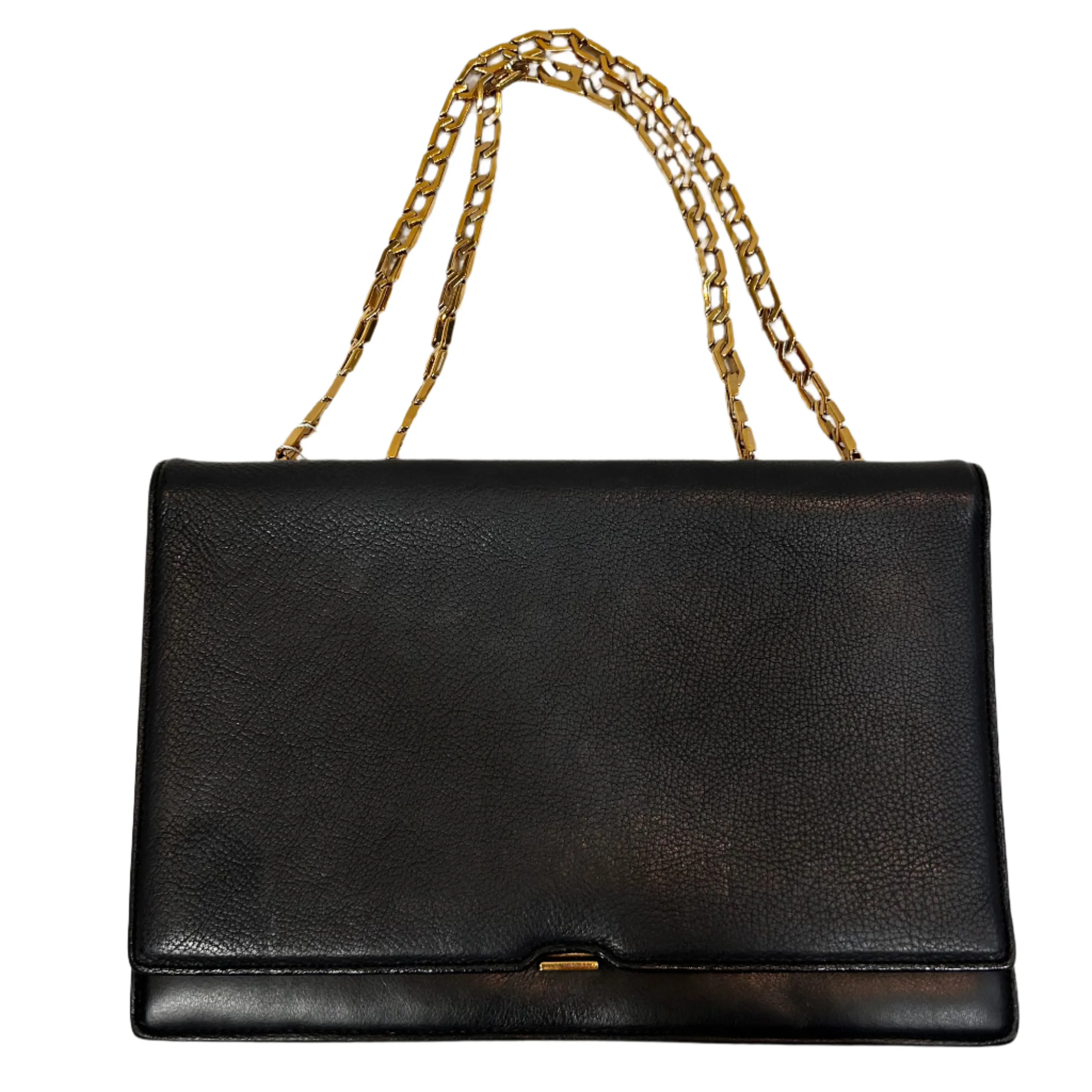 Victoria Beckham Black Envelope Gilt Chain Handle Bag