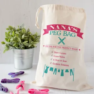 Vintage Style Personalised Peg Bag