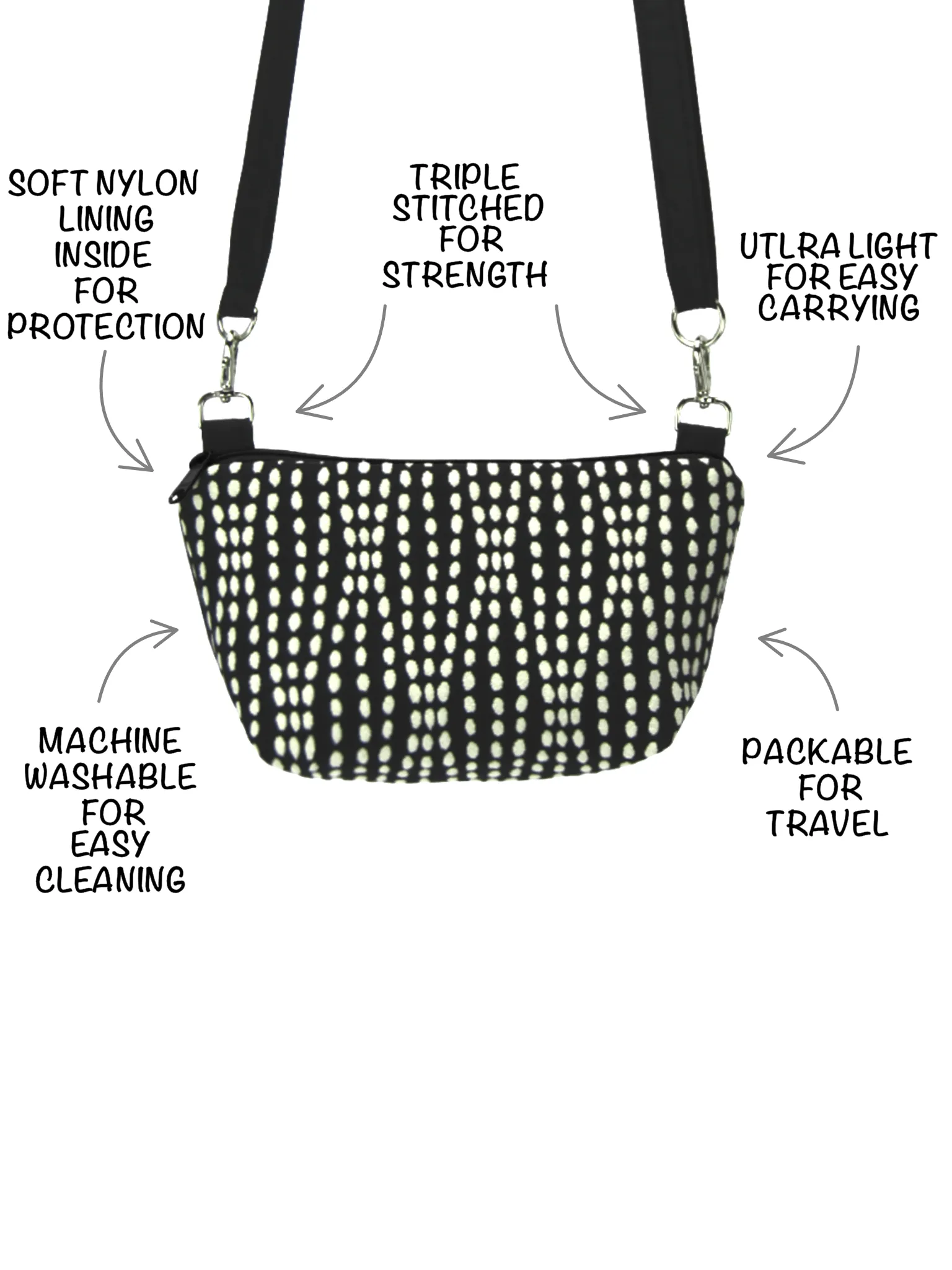 Wavy Dots in Navy | Navy Nylon | Traveler Belt Bag