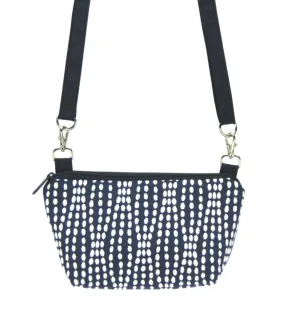 Wavy Dots in Navy | Navy Nylon | Traveler Belt Bag